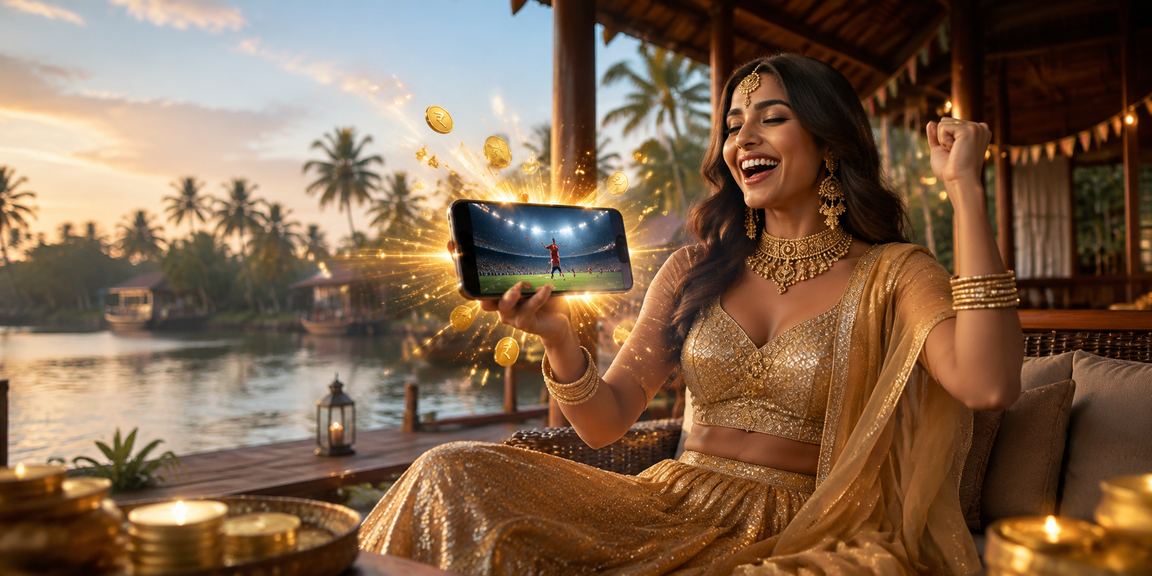 Kerala lottery with traditional lehenga